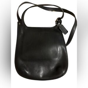 Coach Black Leather Crossbody Shoulder Bag Hippie 9135